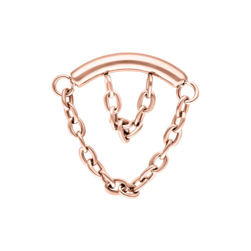 Double Chain Hidden Helix Push Fit Attachment - Rosegold