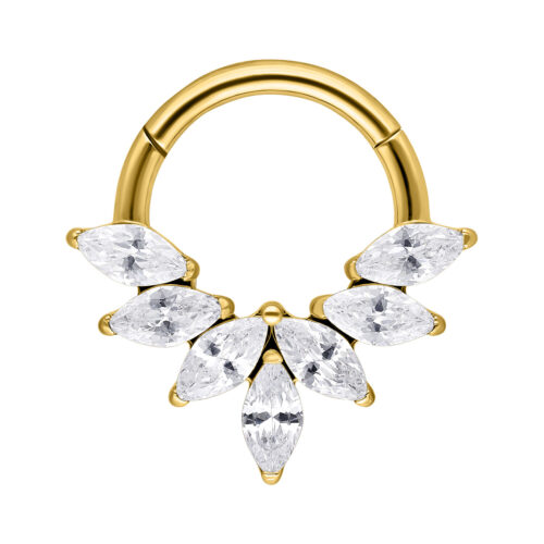 Marquise Crystal Fan Septum Clicker